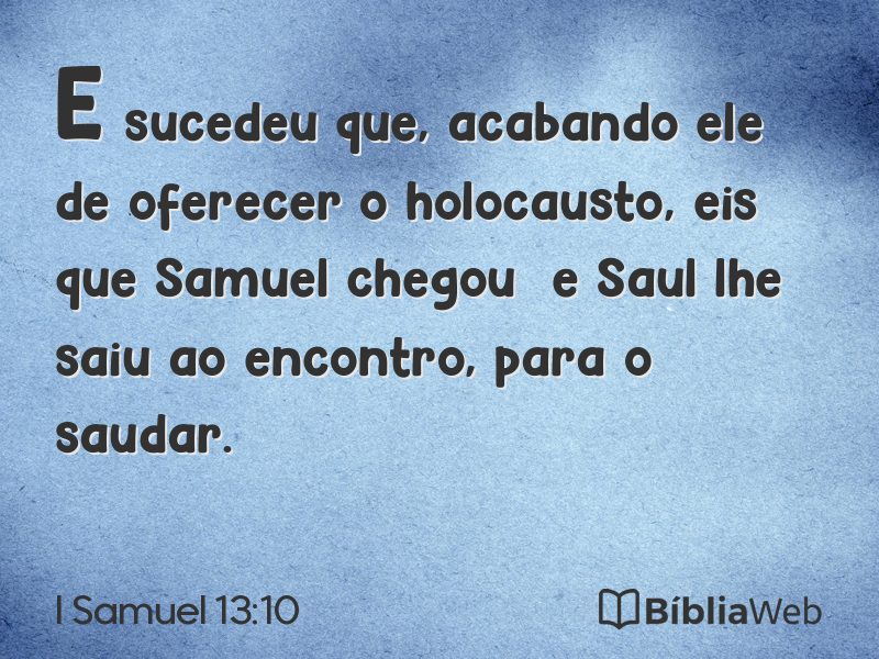 I Samuel 13:10 em imagem para compartilhar