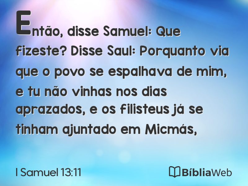 I Samuel 13:11 em imagem para compartilhar