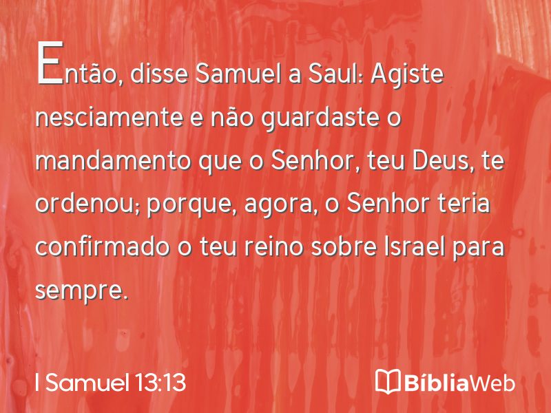 I Samuel 13:13 em imagem para compartilhar