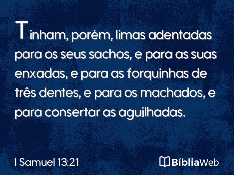 I Samuel 13:21 em imagem para compartilhar
