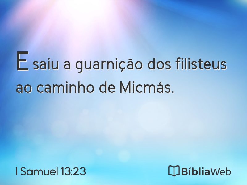 I Samuel 13:23 em imagem para compartilhar