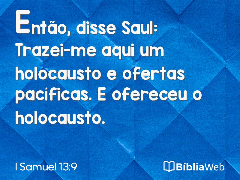 I Samuel 13:9 em imagem para compartilhar