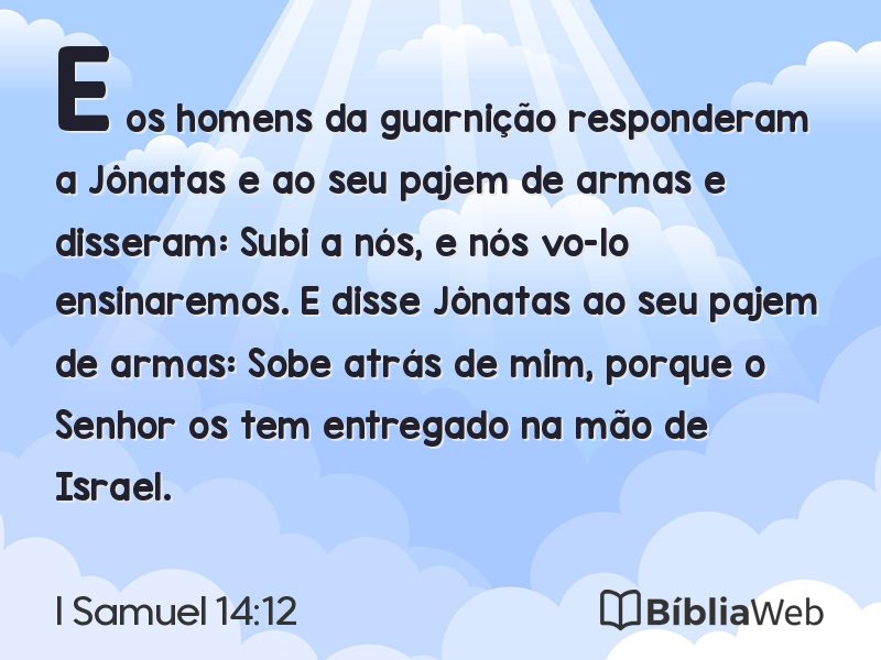 I Samuel 14:12 em imagem para compartilhar