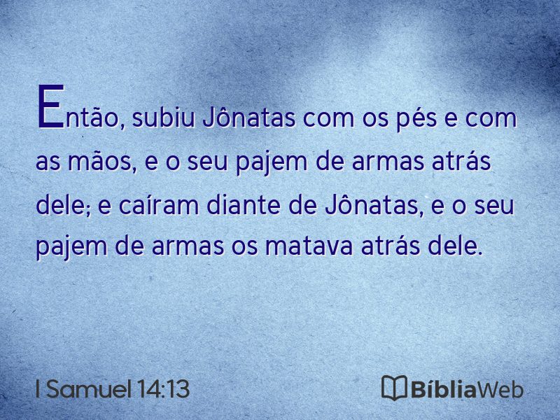 I Samuel 14:13 em imagem para compartilhar