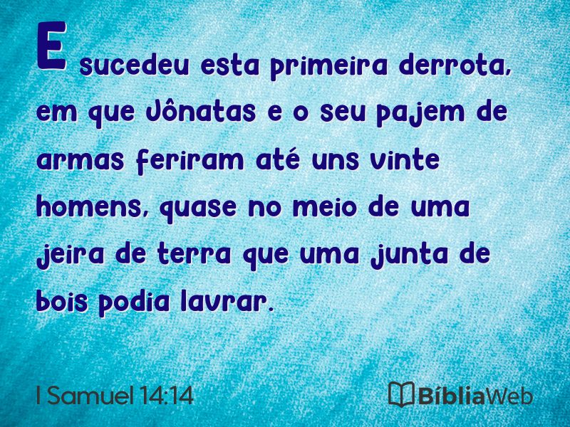 I Samuel 14:14 em imagem para compartilhar