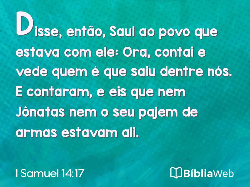 I Samuel 14:17 em imagem para compartilhar