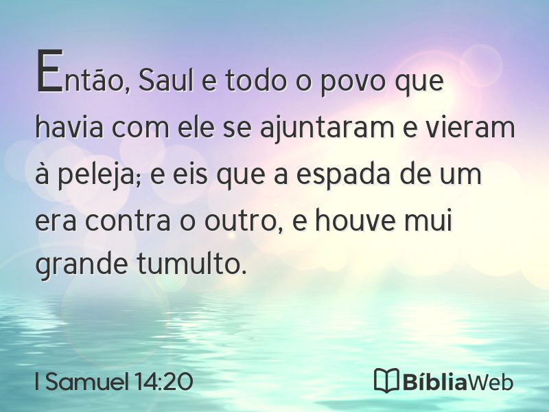 I Samuel 14:20 em imagem para compartilhar