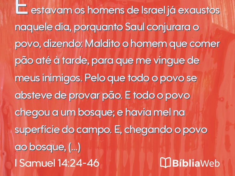 I Samuel 14:24-46 em imagem para compartilhar