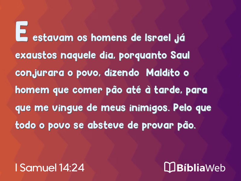 I Samuel 14:24 em imagem para compartilhar