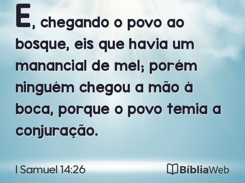 I Samuel 14:26 em imagem para compartilhar