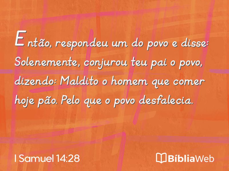 I Samuel 14:28 em imagem para compartilhar
