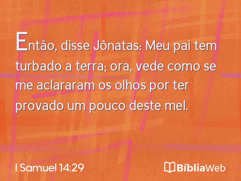 I Samuel 14:29 em imagem para compartilhar