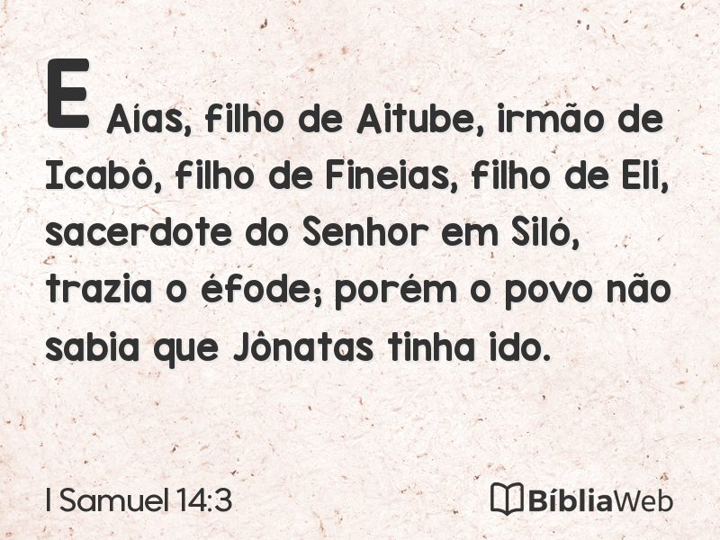 I Samuel 14:3 em imagem para compartilhar
