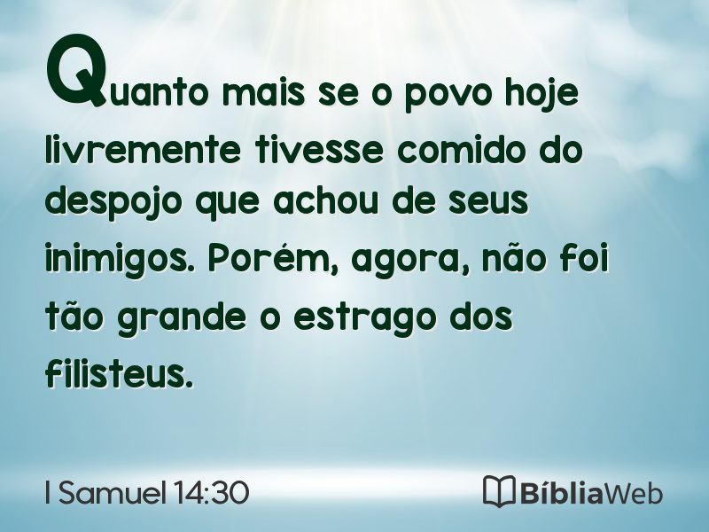 I Samuel 14:30 em imagem para compartilhar