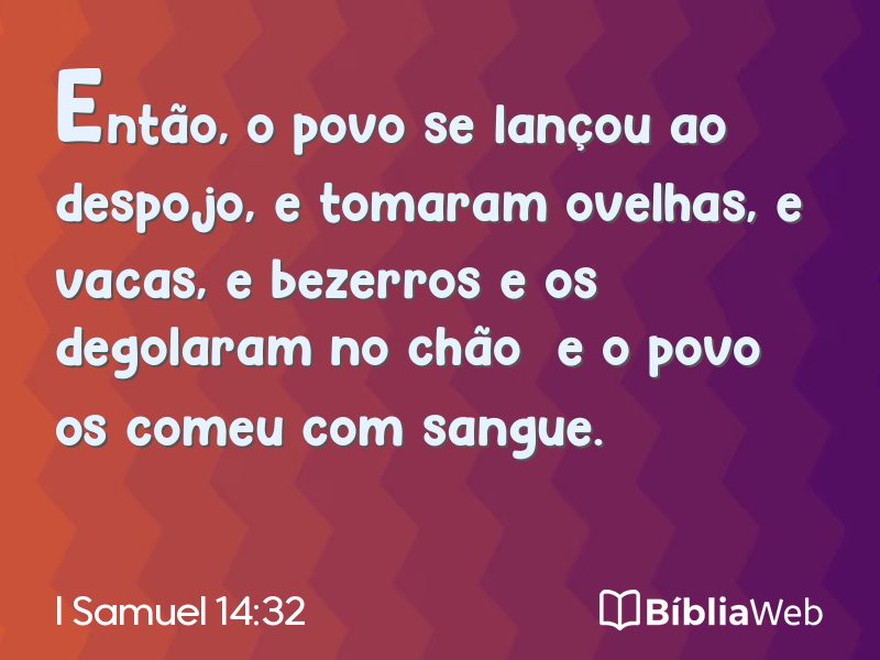 I Samuel 14:32 em imagem para compartilhar
