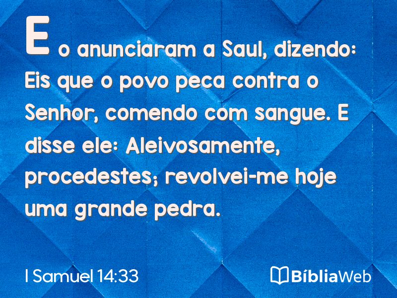 I Samuel 14:33 em imagem para compartilhar