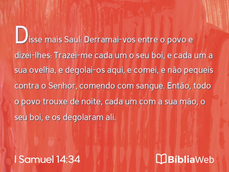 I Samuel 14:34 em imagem para compartilhar