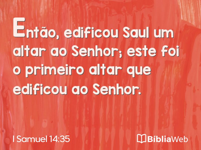 I Samuel 14:35 em imagem para compartilhar