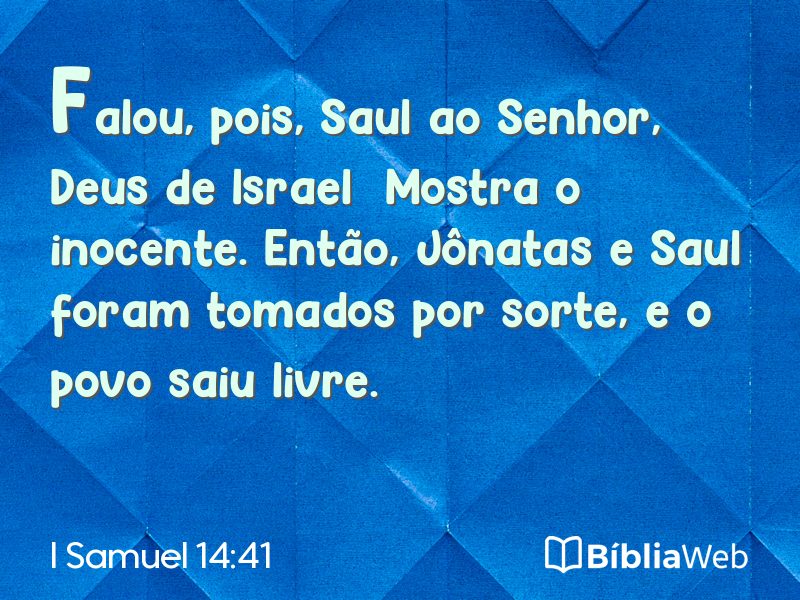 I Samuel 14:41 em imagem para compartilhar