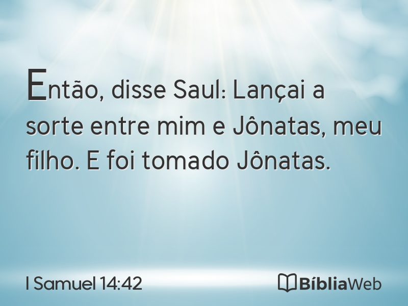 I Samuel 14:42 em imagem para compartilhar