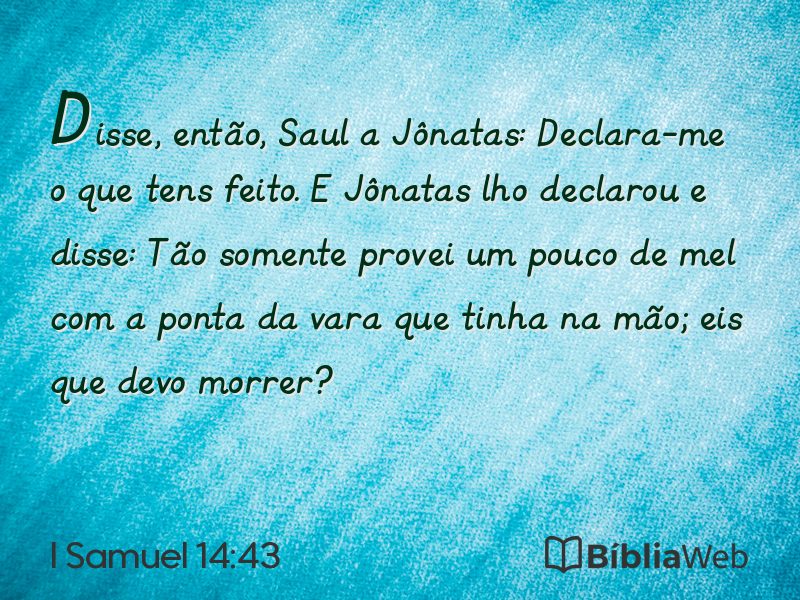 I Samuel 14:43 em imagem para compartilhar