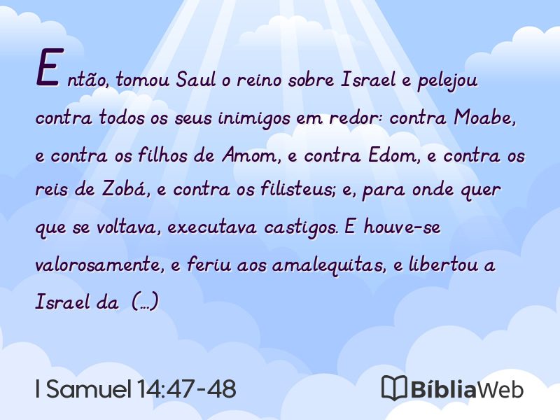 I Samuel 14:47-48 em imagem para compartilhar