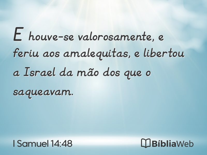 I Samuel 14:48 em imagem para compartilhar