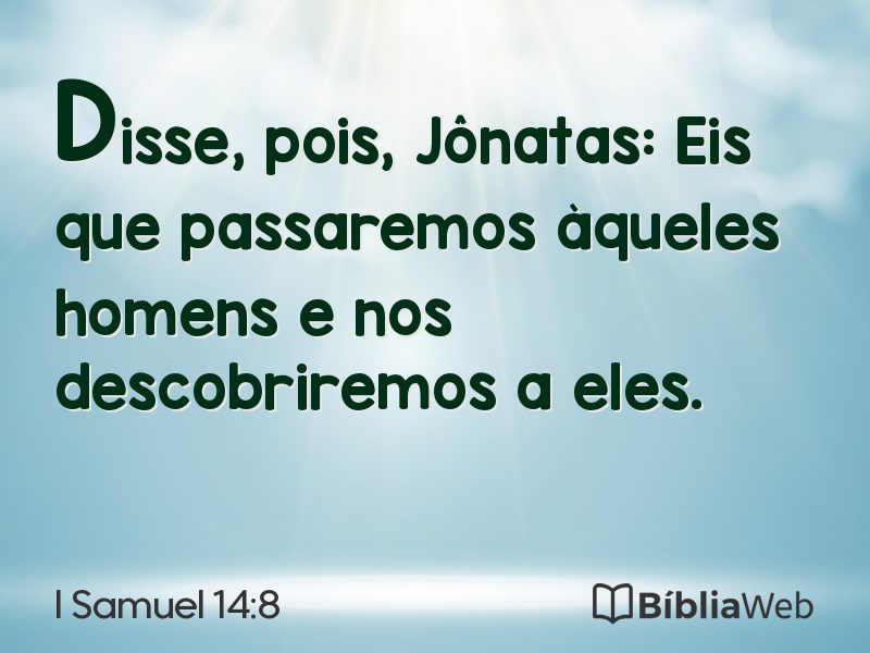 I Samuel 14:8 em imagem para compartilhar