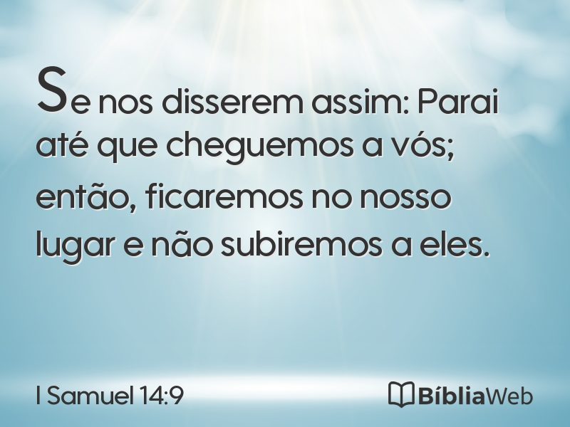 I Samuel 14:9 em imagem para compartilhar