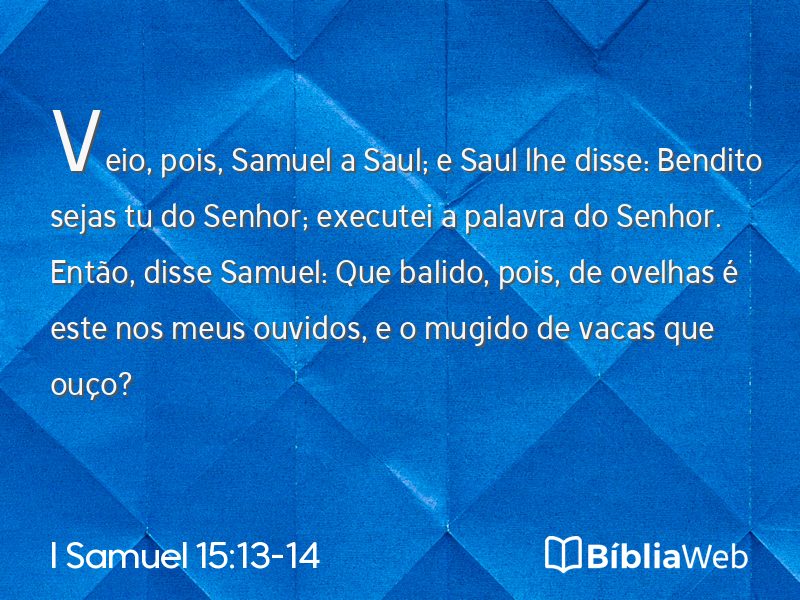 I Samuel 15:13-14 em imagem para compartilhar