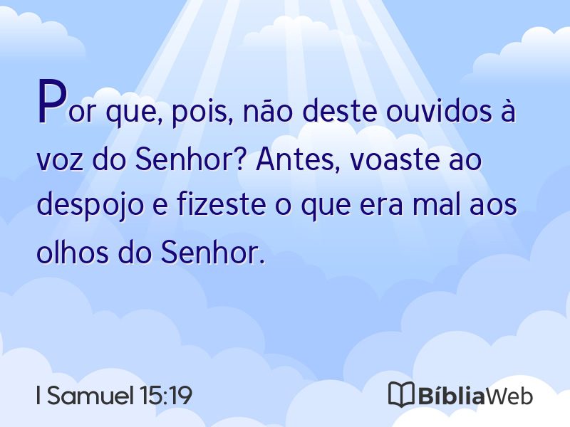 I Samuel 15:19 em imagem para compartilhar