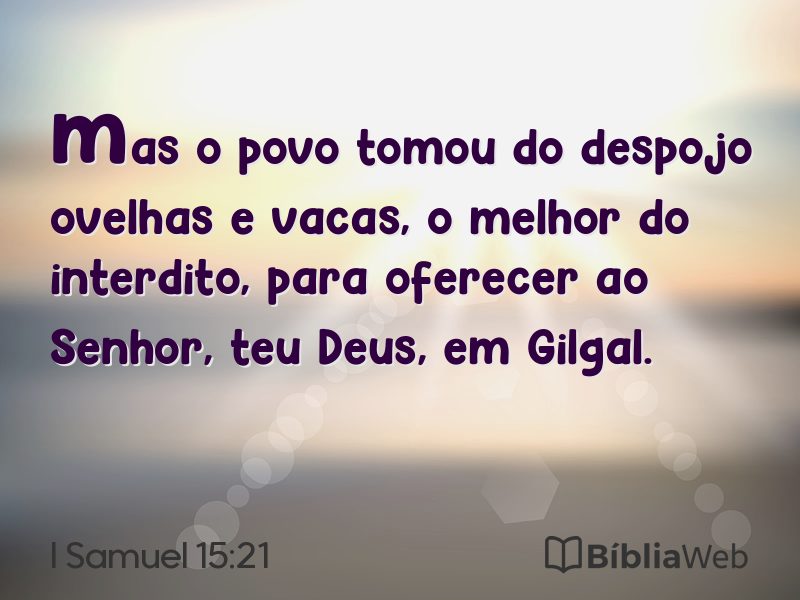 I Samuel 15:21 em imagem para compartilhar