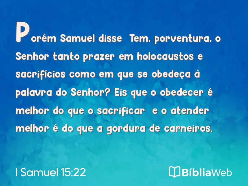 I Samuel 15:22 em imagem para compartilhar