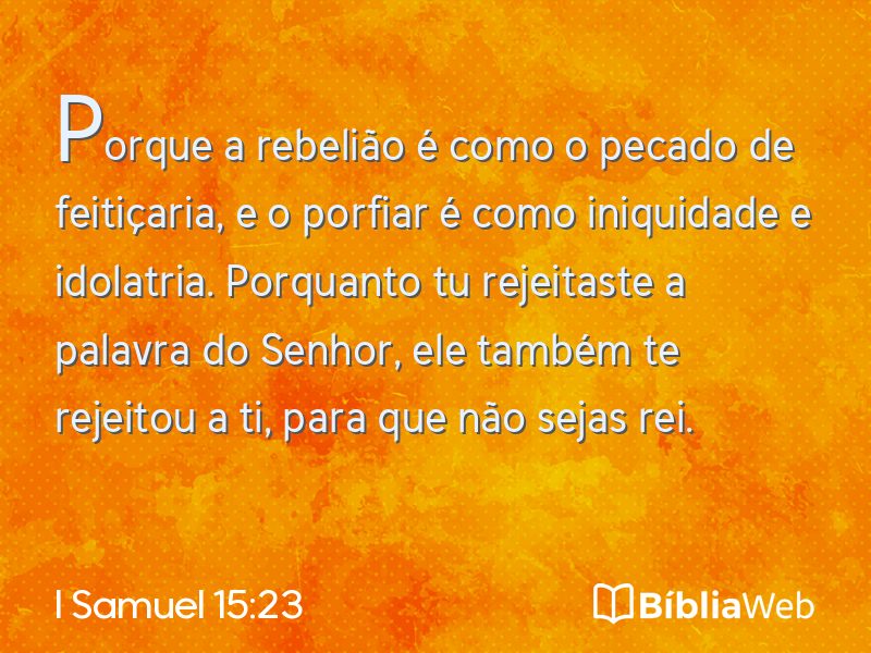I Samuel 15:23 em imagem para compartilhar