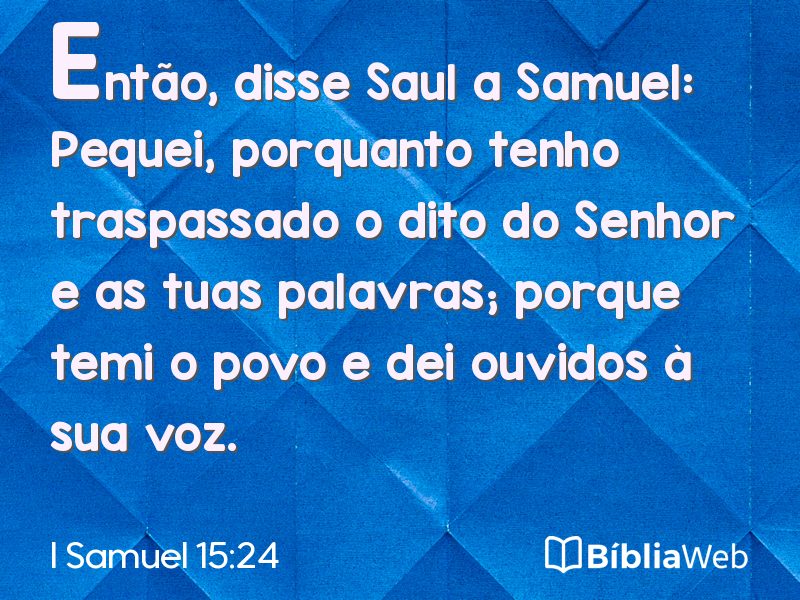 I Samuel 15:24 em imagem para compartilhar