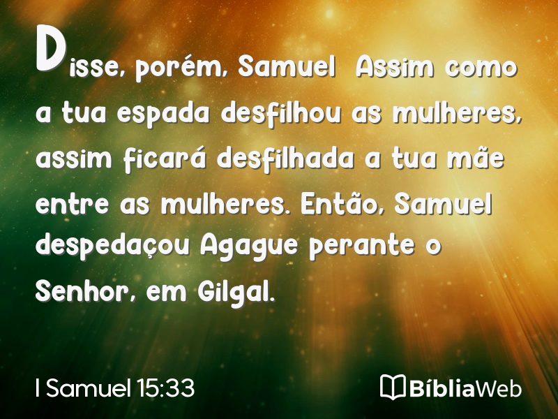 I Samuel 15:33 em imagem para compartilhar