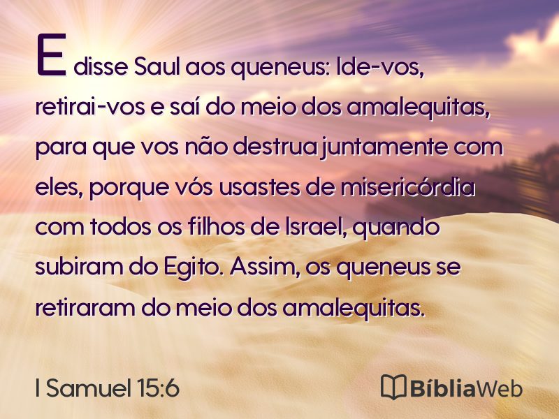 I Samuel 15:6 em imagem para compartilhar