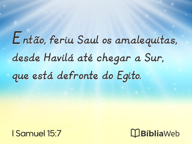 I Samuel 15:7 em imagem para compartilhar