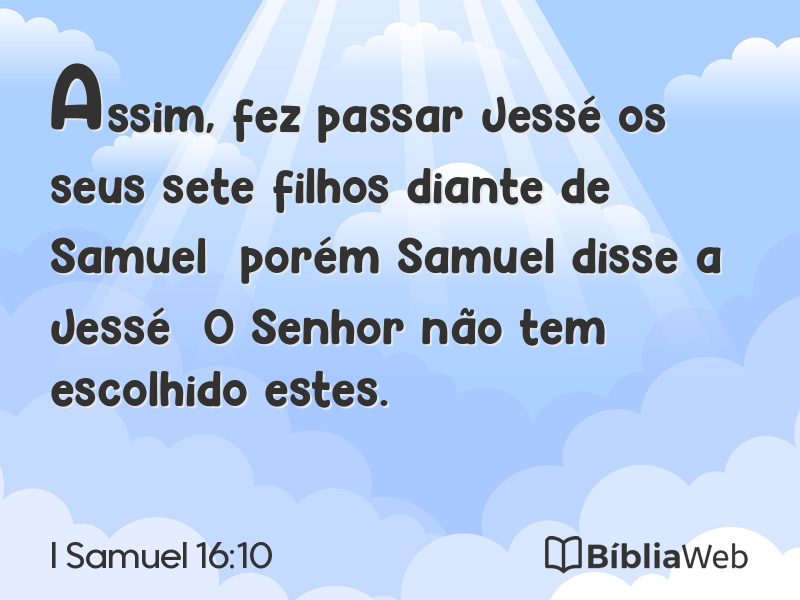 I Samuel 16:10 em imagem para compartilhar