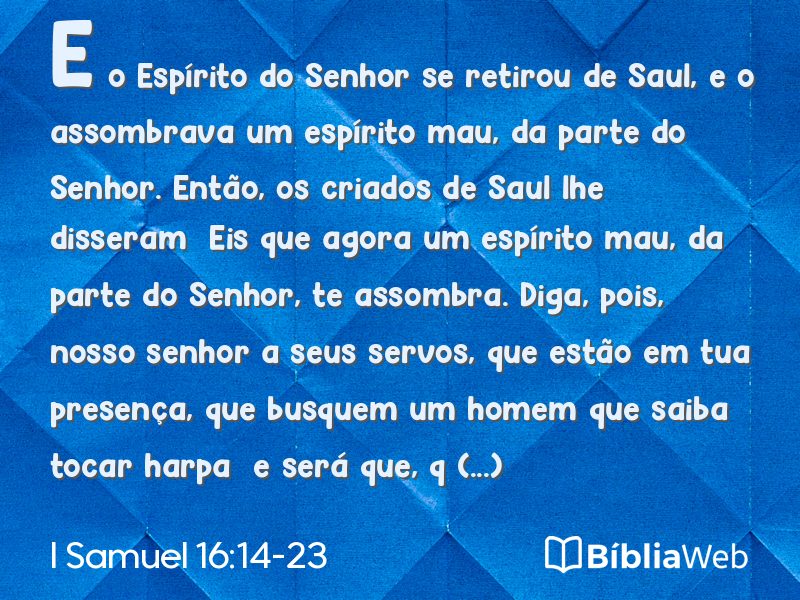 I Samuel 16:14-23 em imagem para compartilhar