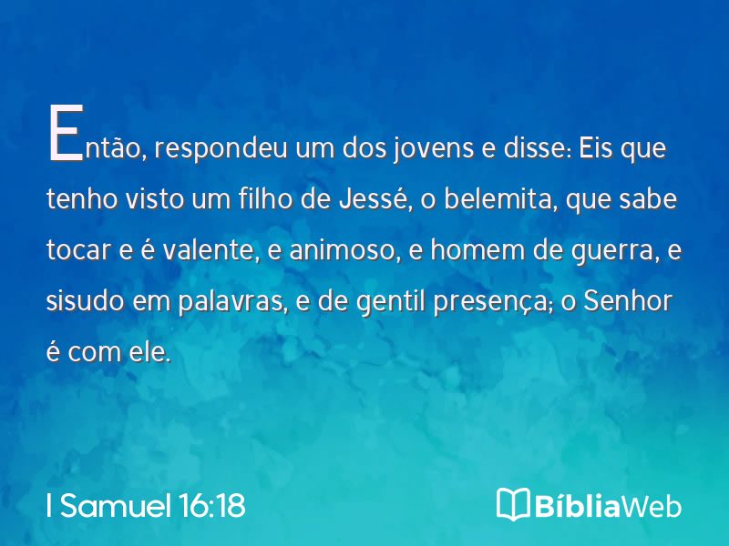 I Samuel 16:18 em imagem para compartilhar