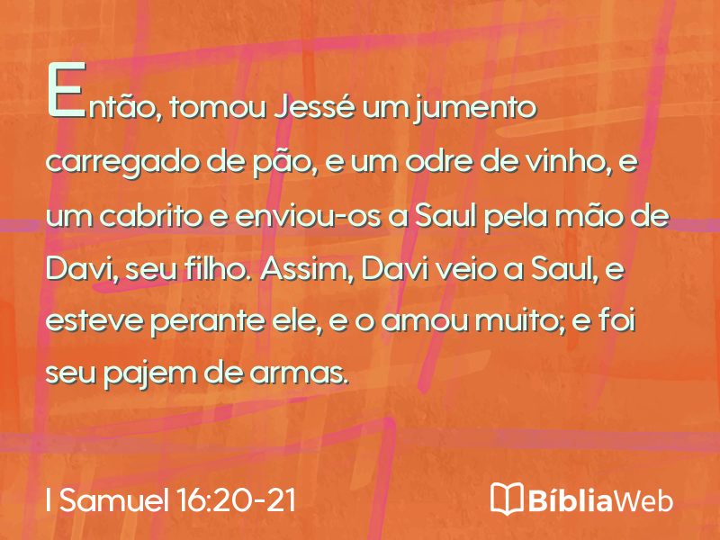 I Samuel 16:20-21 em imagem para compartilhar