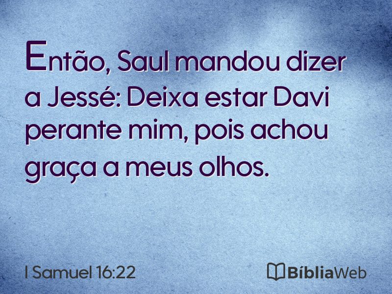I Samuel 16:22 em imagem para compartilhar