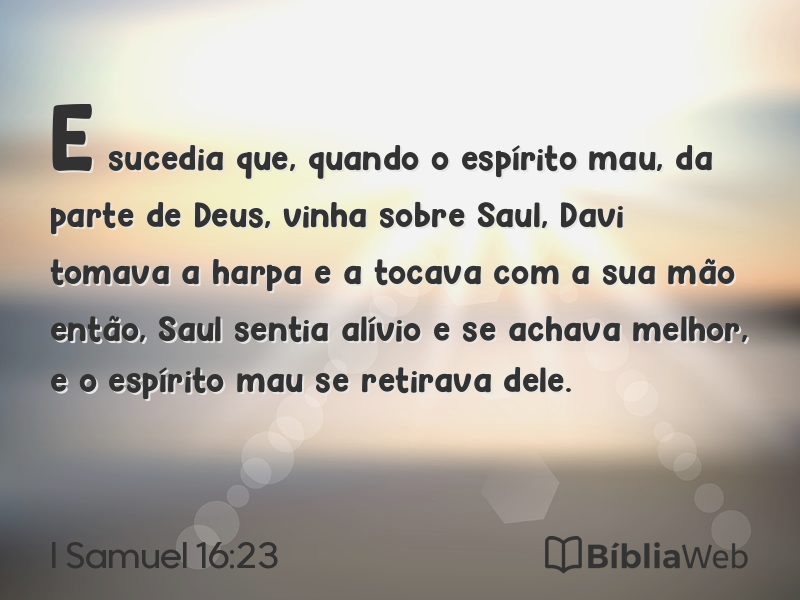 I Samuel 16:23 em imagem para compartilhar