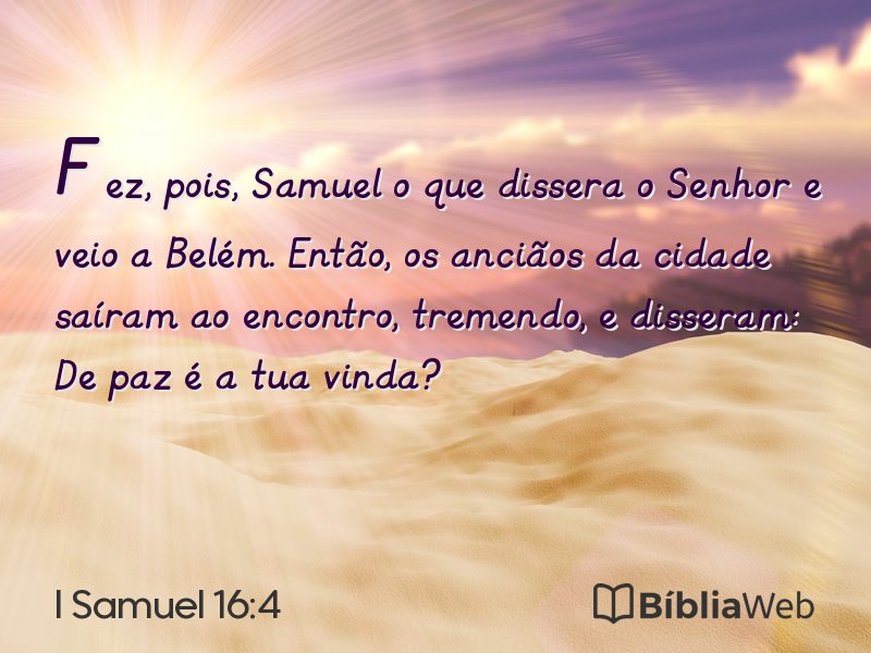 I Samuel 16:4 em imagem para compartilhar