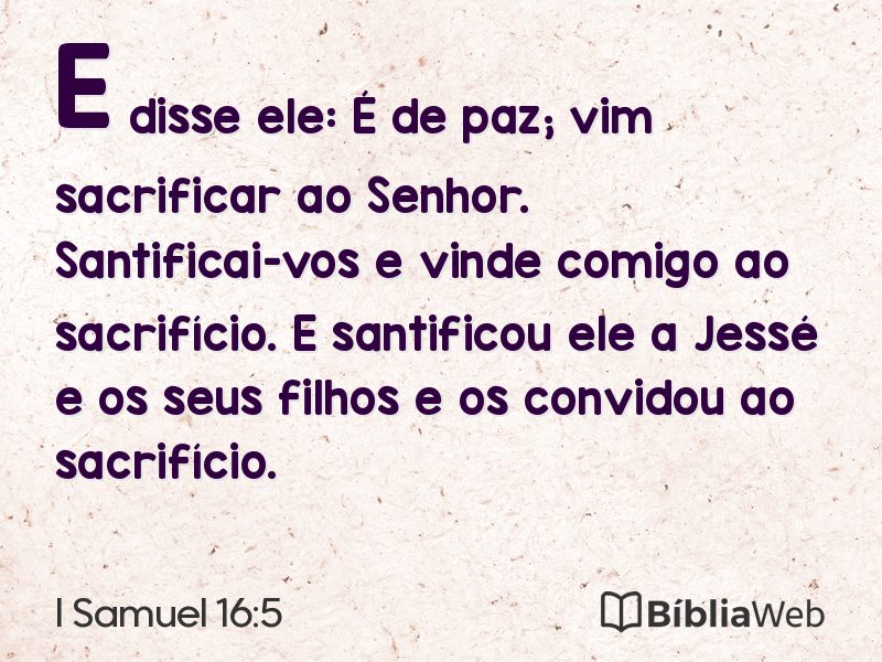 I Samuel 16:5 em imagem para compartilhar