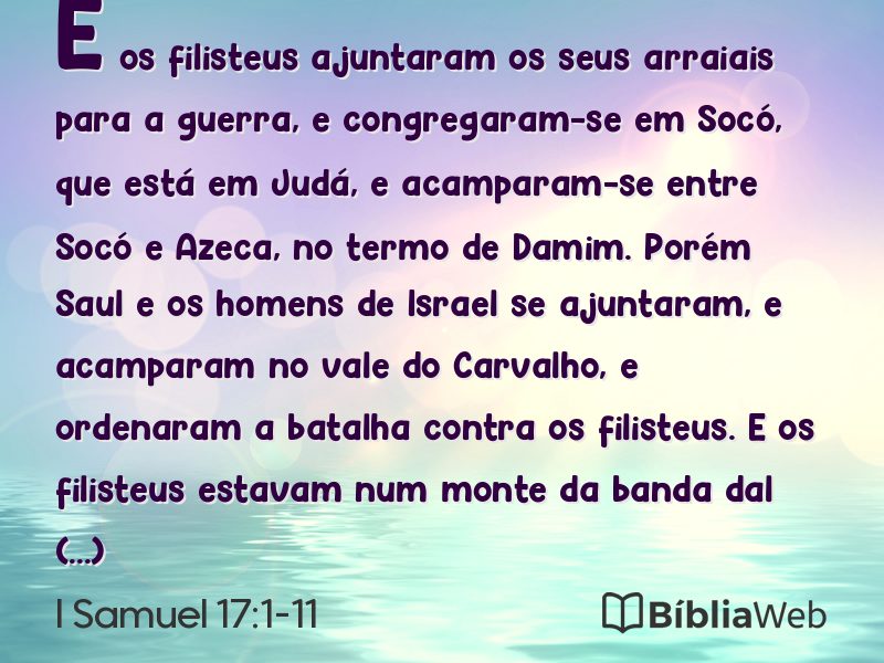 I Samuel 17:1-11 em imagem para compartilhar