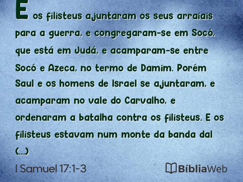 I Samuel 17:1-3 em imagem para compartilhar