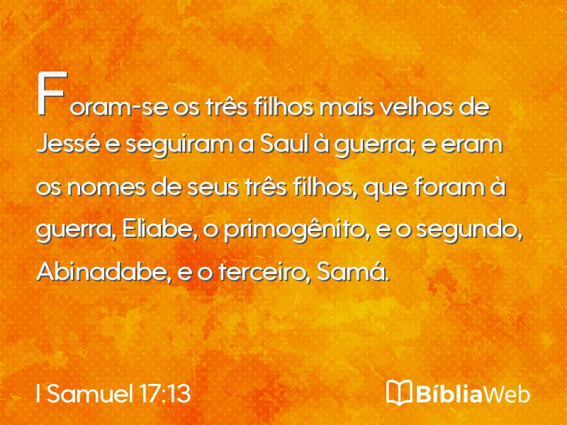 I Samuel 17:13 em imagem para compartilhar