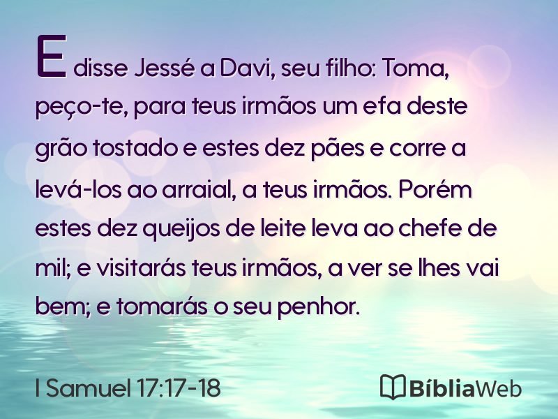 I Samuel 17:17-18 em imagem para compartilhar